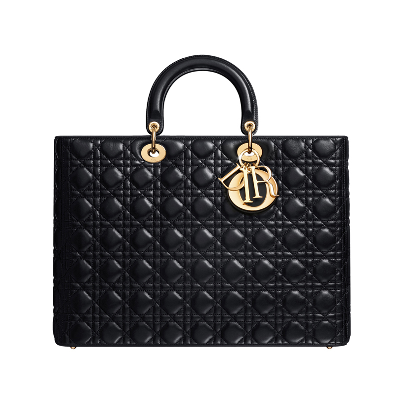 M0570GCAL M900 grande shopping bag Miss Dior in pelle nera